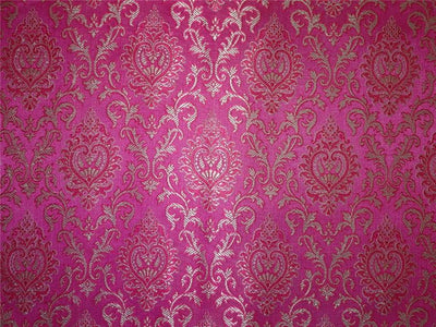Silk Brocade Fabric Pink, Gold x Pink Color 44" WIDE BRO520[3]