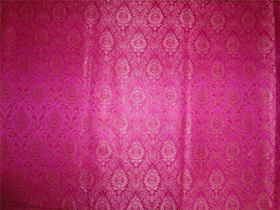 Silk Brocade Fabric Pink,Silver x Pink Color 44" WIDE BRO520[4]