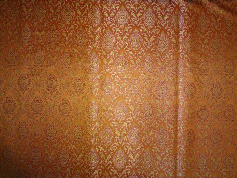 Silk Brocade Fabric Orange, Pink x Yellow Color 44" WIDE BRO521[3]