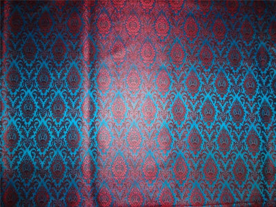Silk Brocade Fabric Blue, Green x Pink Color 44" WIDE BRO516[4]
