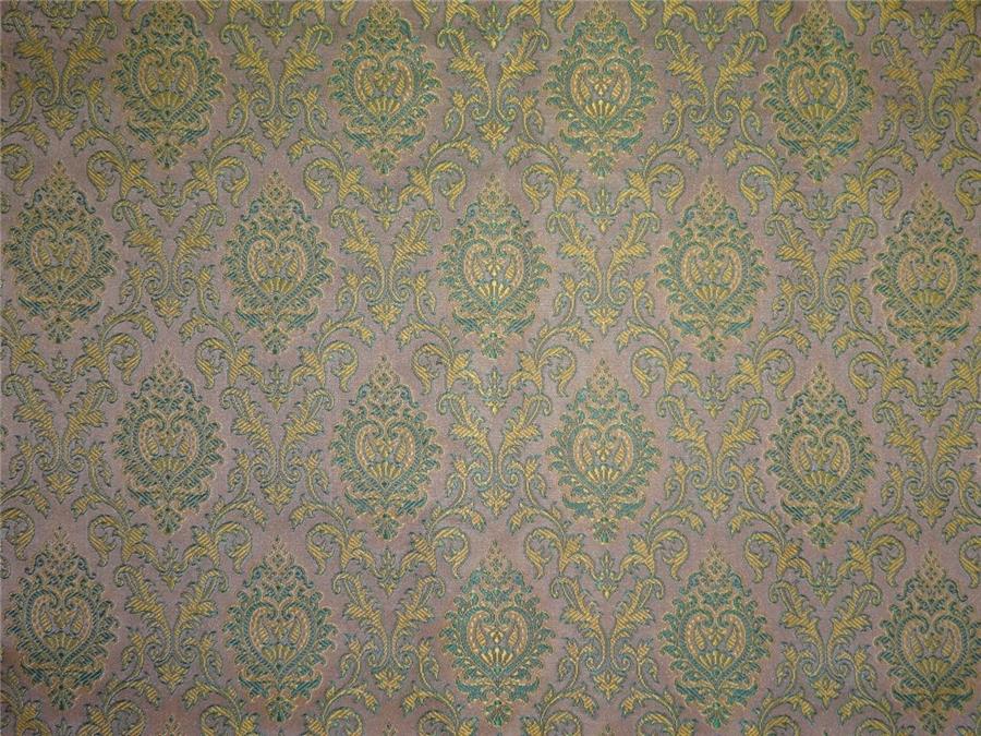 Silk Brocade Fabric Nude,Yellow x Green Color 44" WIDE BRO522[2]