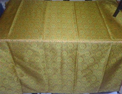 Silk Brocade Fabric Nude, Green x Yellow Color 44" WIDE BRO522[1]