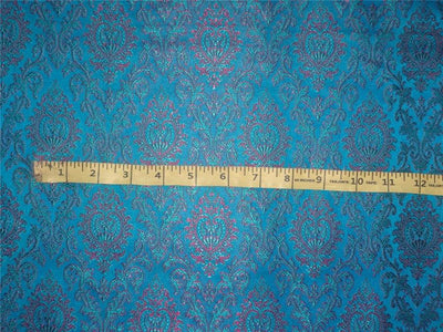 Silk Brocade Fabric Blue, Green x Pink Color 44" WIDE BRO522[3]