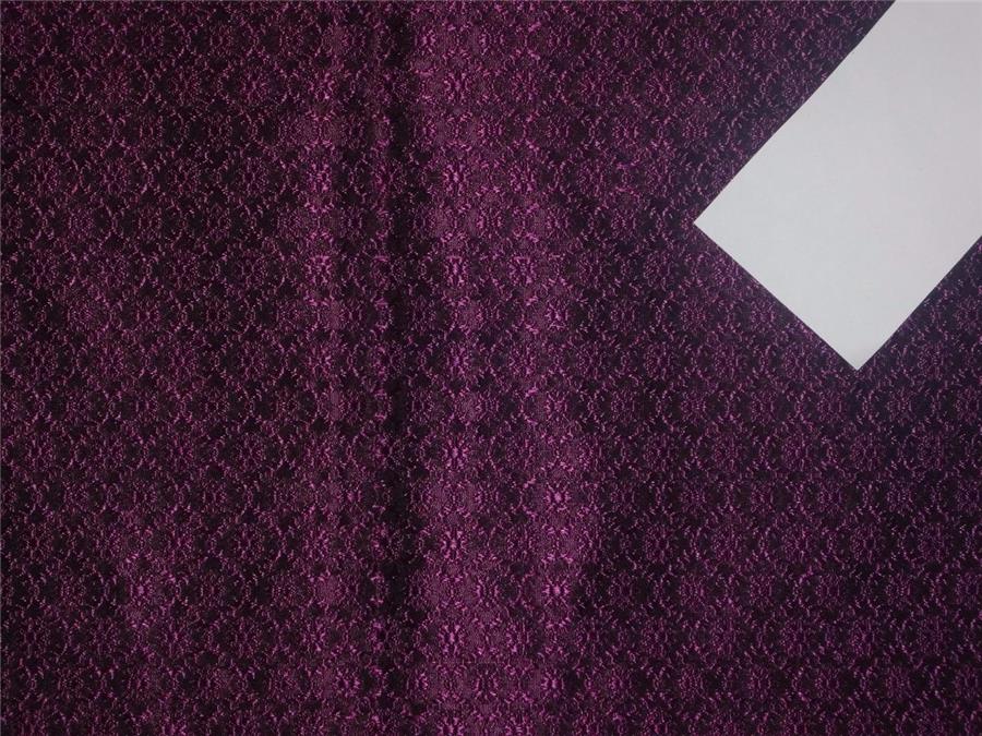 Silk Brocade Fabric Black x Purple Color 44&quot;