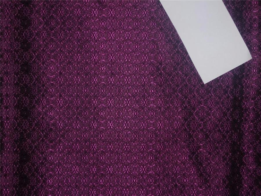 Silk Brocade Fabric Black x Purple Color 44&quot;