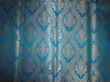 Heavy Silk Brocade Fabric Blue x Metallic Gold Color 36" WIDE BRO517[4]