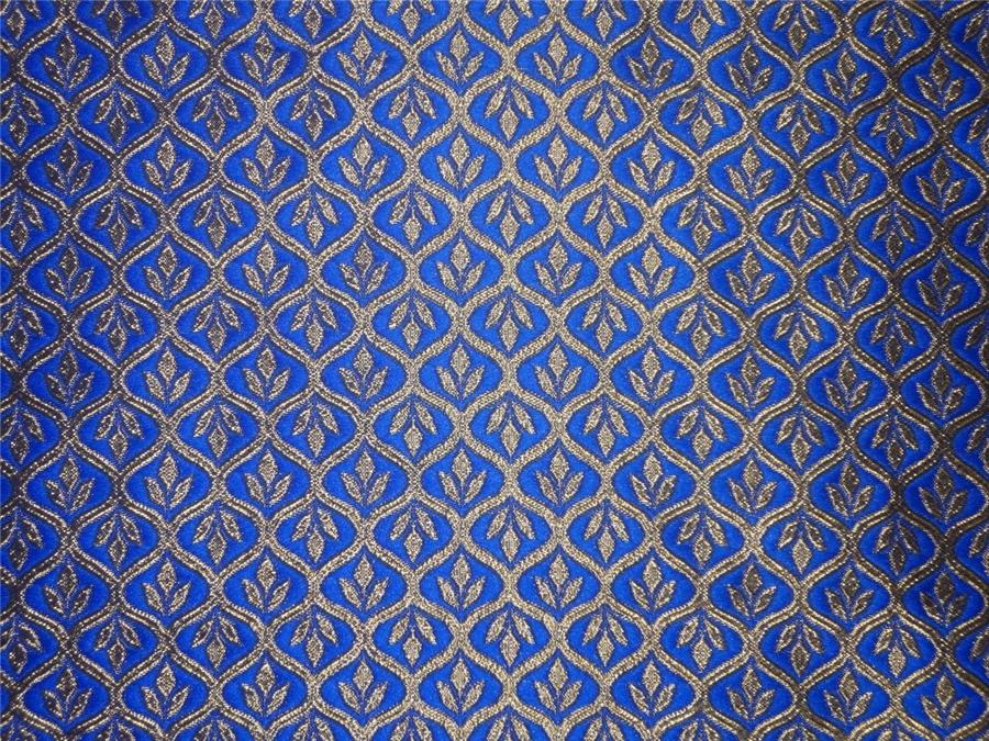 Brocade Fabric Royal Blue x Gold Color 48" wide BRO525[5]