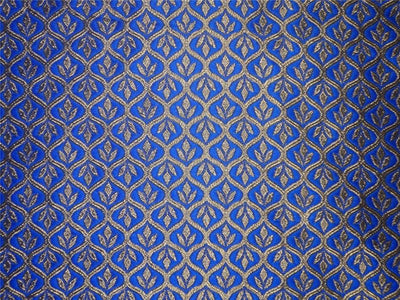 Brocade Fabric Royal Blue x Gold Color 48" wide BRO525[5]