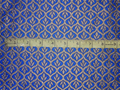 Brocade Fabric Royal Blue x Gold Color 48" wide BRO525[5]