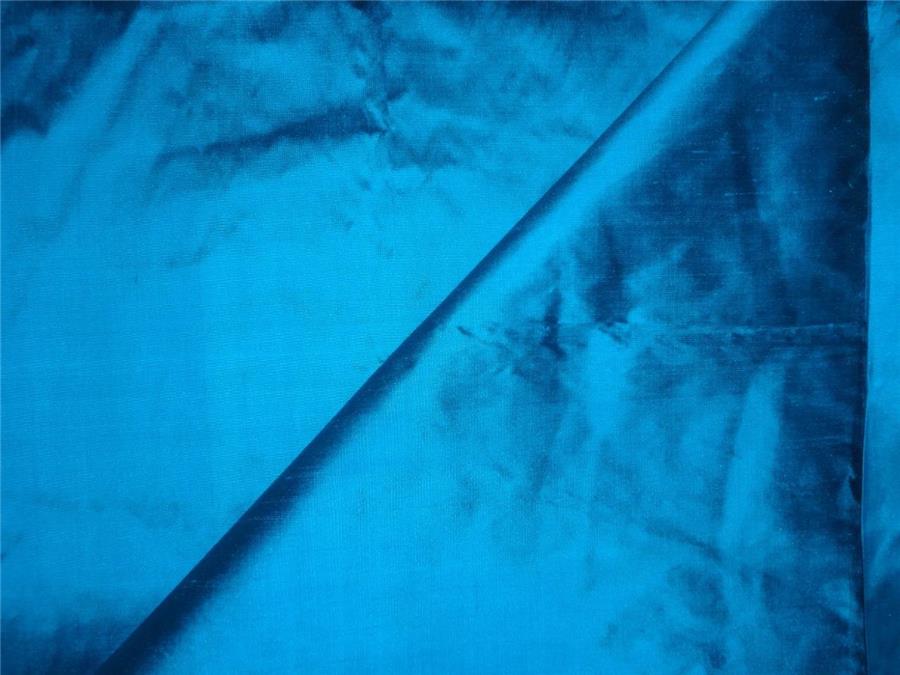 100% Pure Silk Dupioni Fabric Blue x Black Color 54&quot; wide
