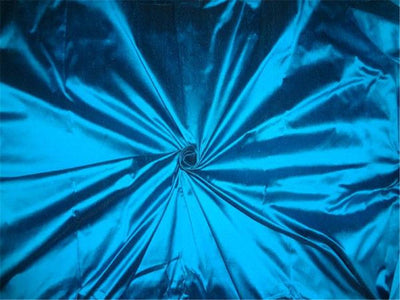 100% Pure Silk Dupioni Fabric Blue x Black Color 54&quot; wide