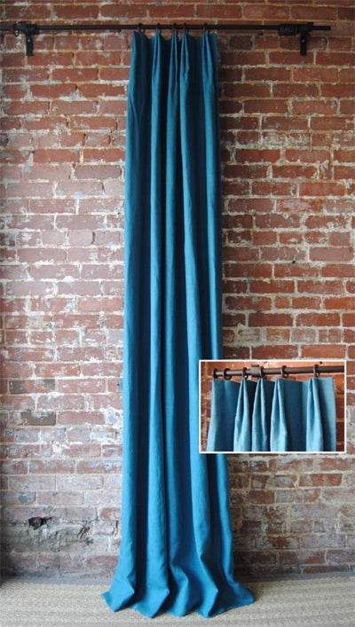 100% Pure Silk Dupioni Fabric Blue x Black Color 54&quot; wide