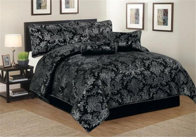 Silk Brocade fabric king khab jet black color 36" wide BRO720[1]