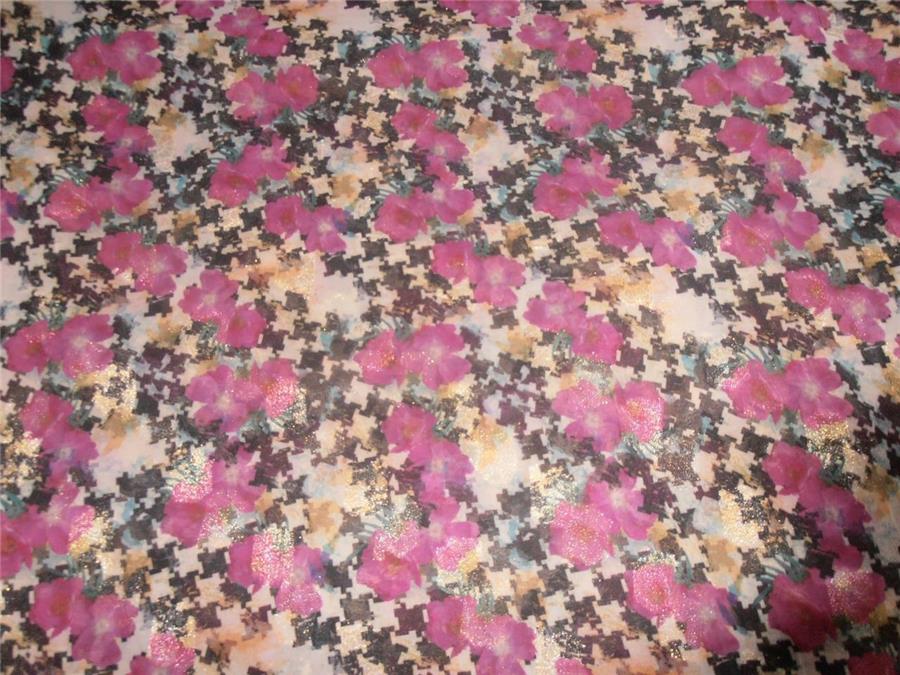 Polyester Georgette 44&quot; Wide ~Pink x Multi Color Printed
