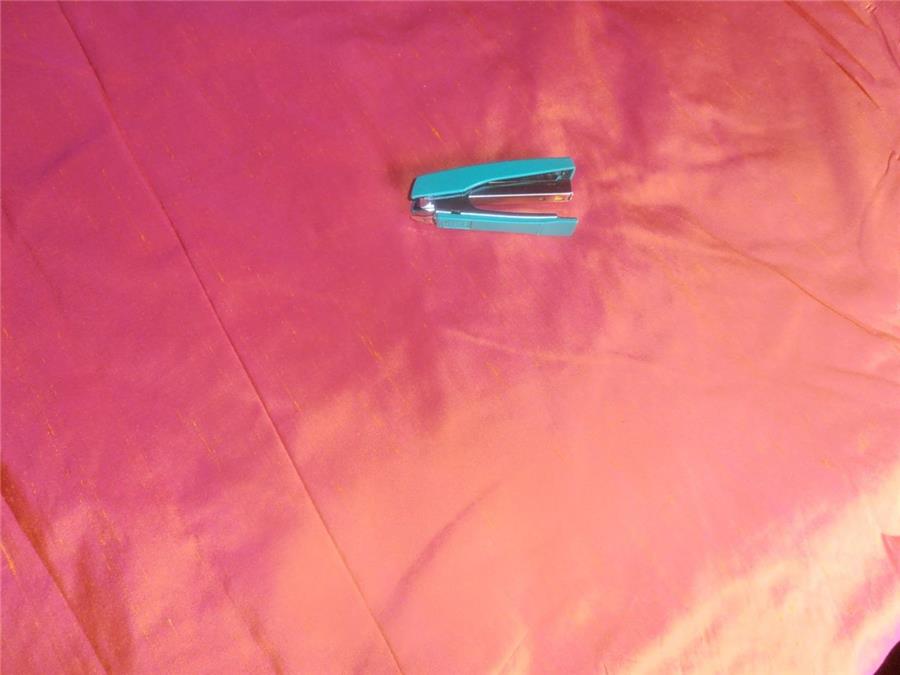 100% Pure Silk Dupion Fabric Orange x Pink colour 54" wide Slubs MM14[3]