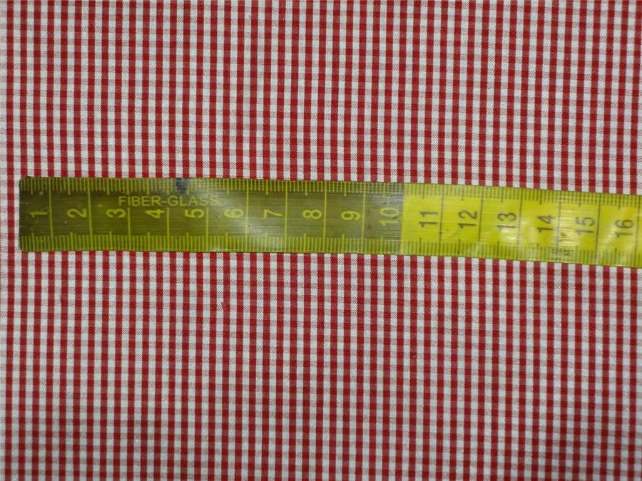 100% Pure Silk Dupioni Fabric Blood Red and Ivory tiny plaids 54" wide DUPC89