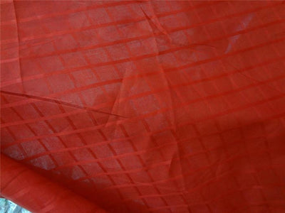 Cotton Organdy Fabric Leno Checks Design 44&quot; Vodafone Red