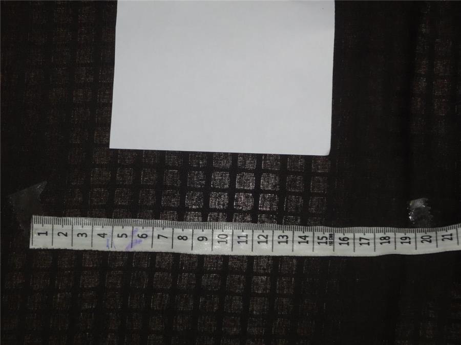 Cotton Organdy Fabric Leno Checks Design 44&quot; Jet Black