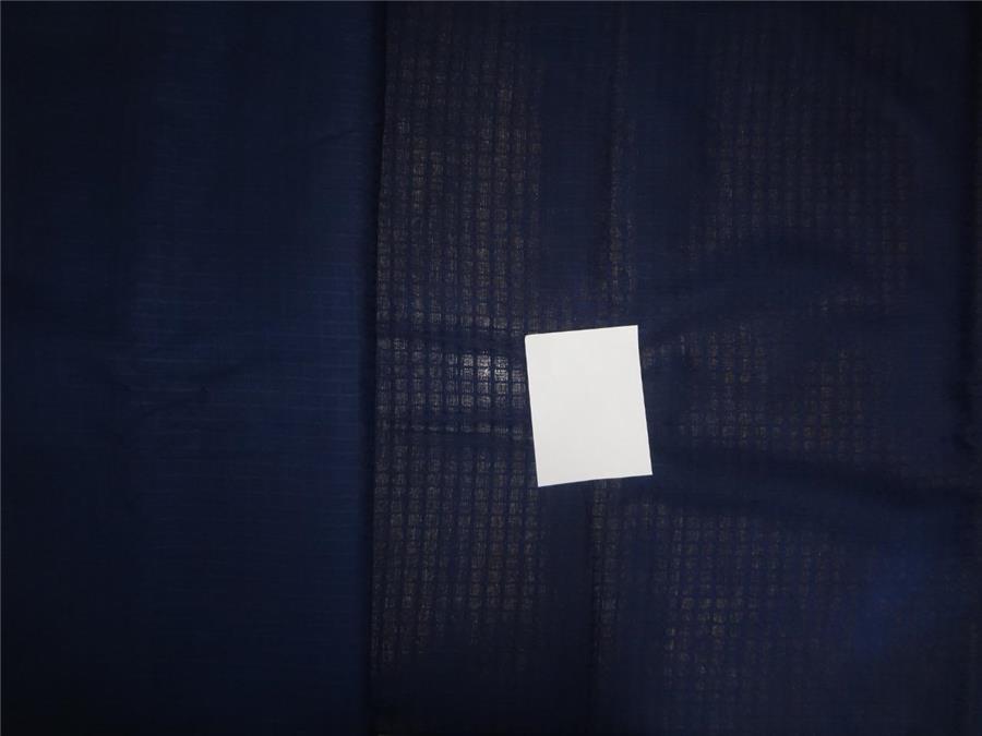 Cotton Organdy Fabric Leno Checks Design 44&quot; navy blue