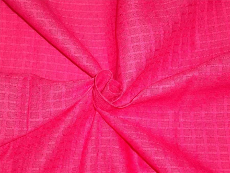 Cotton Organdy Fabric Leno Checks Design 44&quot; Lipstick Pink