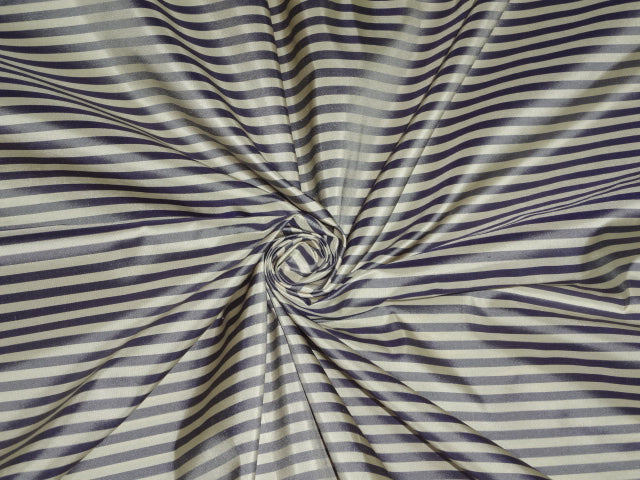 100% Silk taffeta fabric grey horizontal stripes 54" wide TAFS116