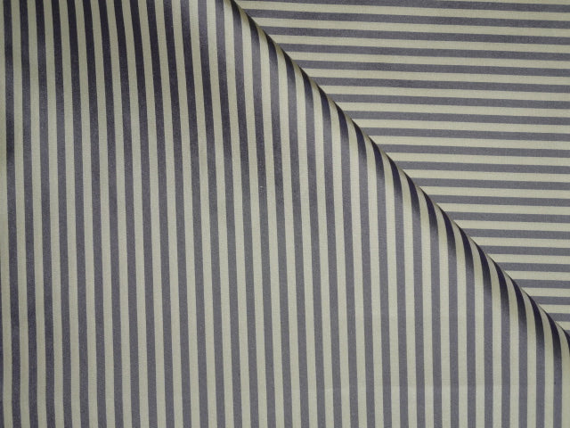 100% Silk taffeta fabric grey horizontal stripes 54" wide TAFS116