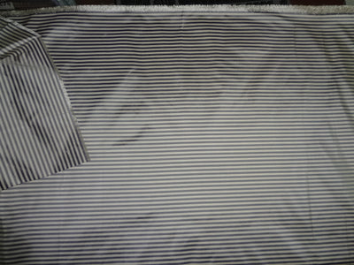 100% Silk taffeta fabric grey horizontal stripes 54" wide TAFS116