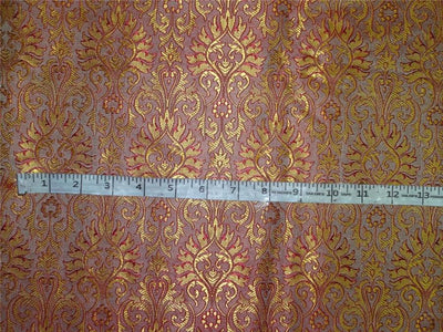 Silk Brocade Fabric Yellow x Red COLOR 44" WIDE BRO530[4]