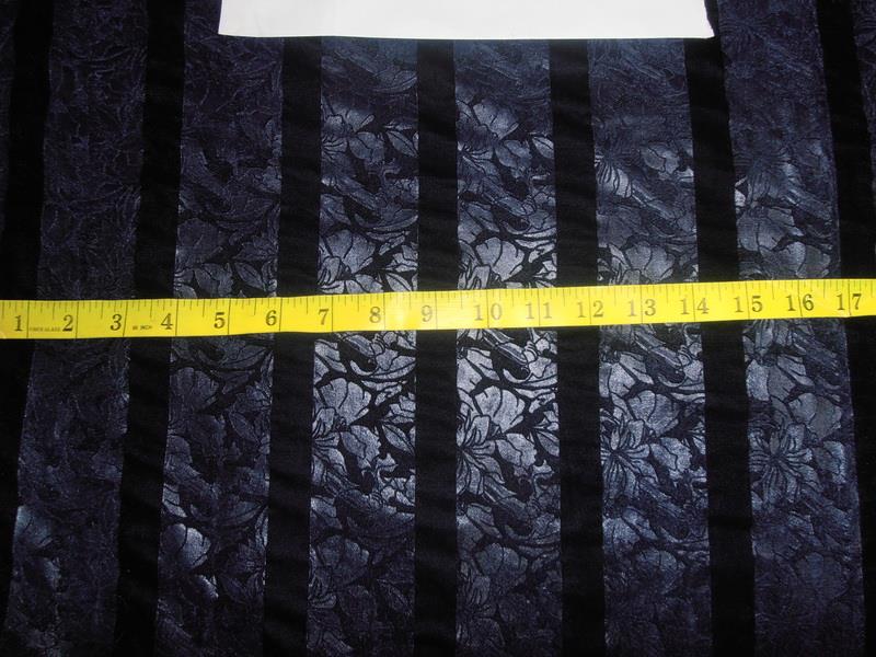 Devore Embossed Viscose Micro Velvet Navy blue color fabric 44" wide [7493]
