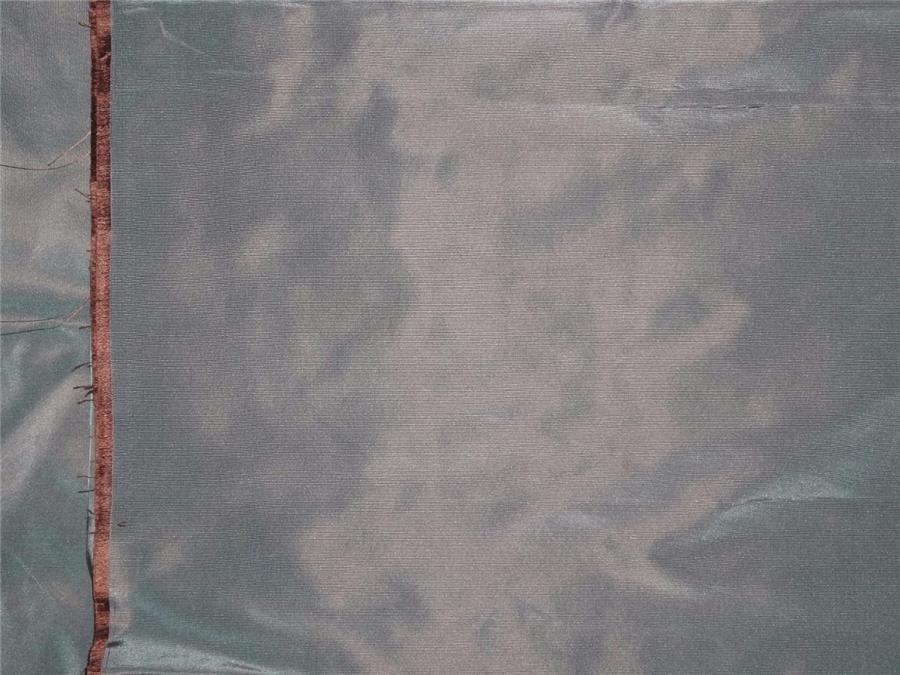 100% Pure Silk Taffeta Fabric Dusty Blue x Brown 60&quot; available for wholesale preorder only TAF279[3]