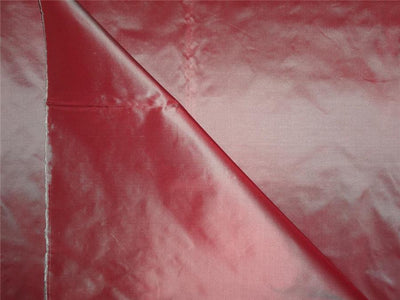100% Pure Silk Taffeta Fabric Cherry Red x Peach colour 60&quot; wide TAF278[10]