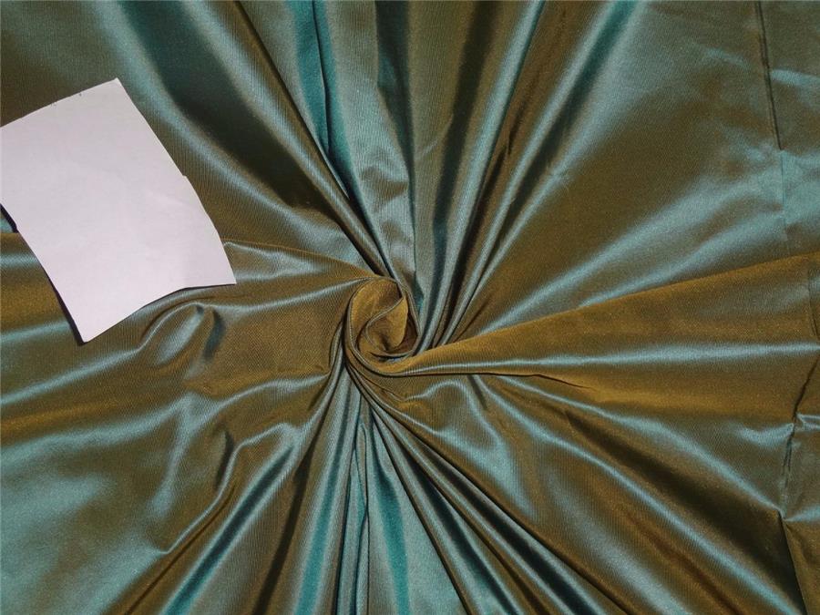 100% Pure Silk Taffeta Fabric Green x Blue 54&quot;TAF278[6] 54&quot; wide