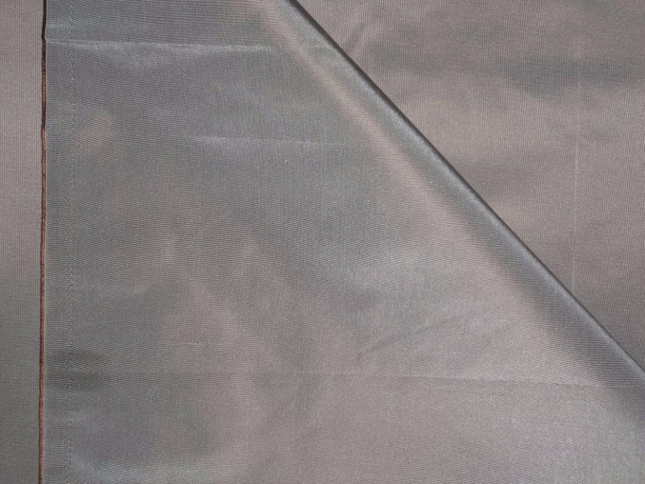 100% Pure Silk Taffeta Fabric Platinum Grey x Brown 60&quot;