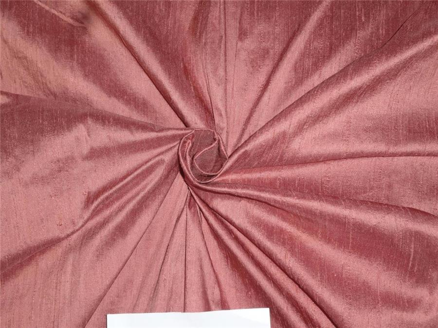 100% Pure Silk Dupioni Fabric Dusty Deep Rose Color 54&quot; wide with Slubs
