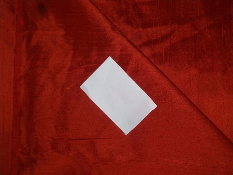 100% Pure Silk Dupioni Fabric Deep Rusty Red Color 54&quot; wide with Slubs