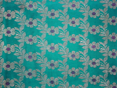 Silk Brocade Fabric Green,Purple x Metallic Gold COLOR 44" WIDE BRO530[5]