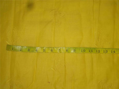 Linen Fabric Embroidered Bright Lemon Yellow  54" wide