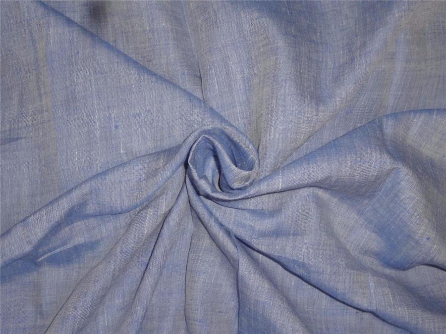 Two Tone Blue x Ivory Color Linen Fabric 54&quot;wide Cut Length 2.15 yards