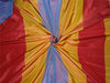 100% Pure Silk Taffeta Fabric Gold,Red x Blue Stripes 54" wide TAF#S139[7]