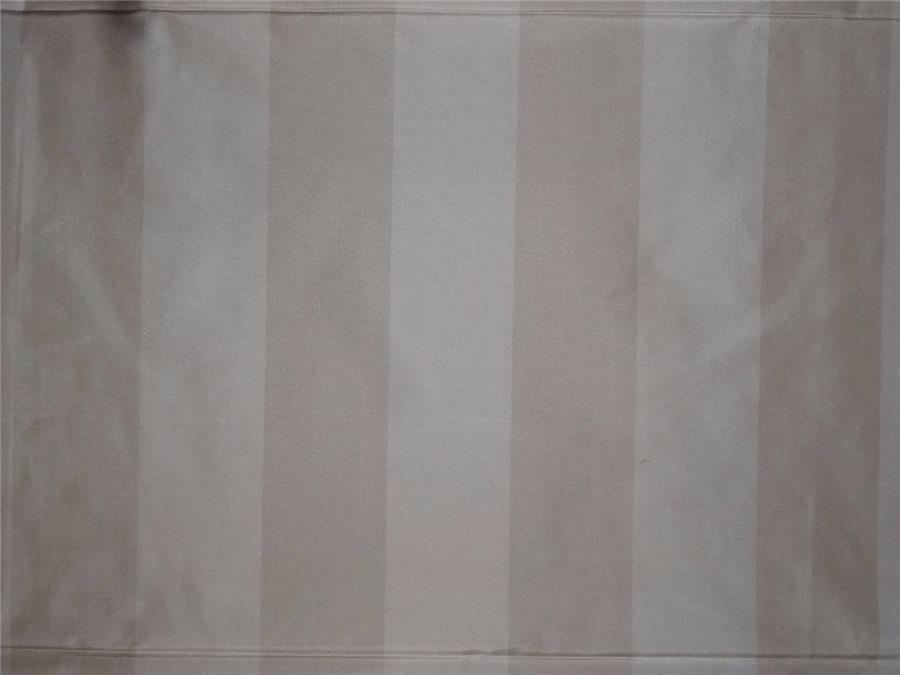 100% Pure Silk Taffeta Fabric Cream x Champagne colour Stripes 54" wide TAFS139[1]