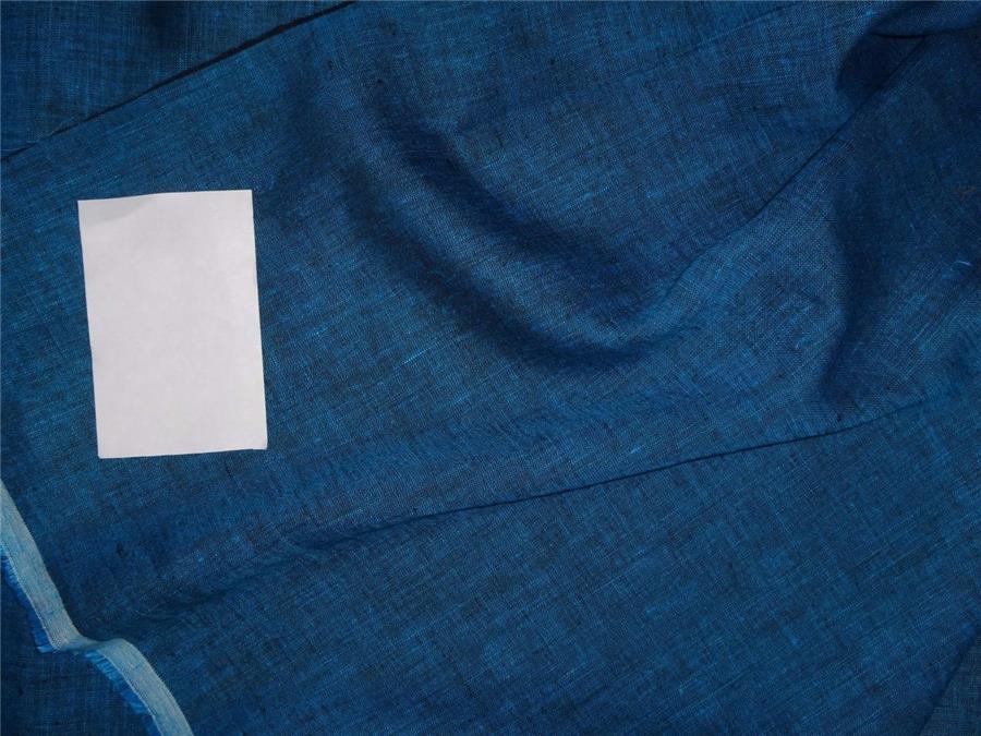 Two Tone Linen 25% COTTON, 75% LINEN fabric Blue x Black Color 58" wide [7621]