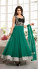 Silk Georgette Green Color with Shimmer Border 44&quot;
