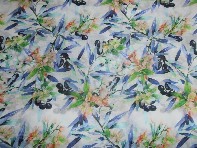 digital cotton lawn floral printed fabric-44&quot;
