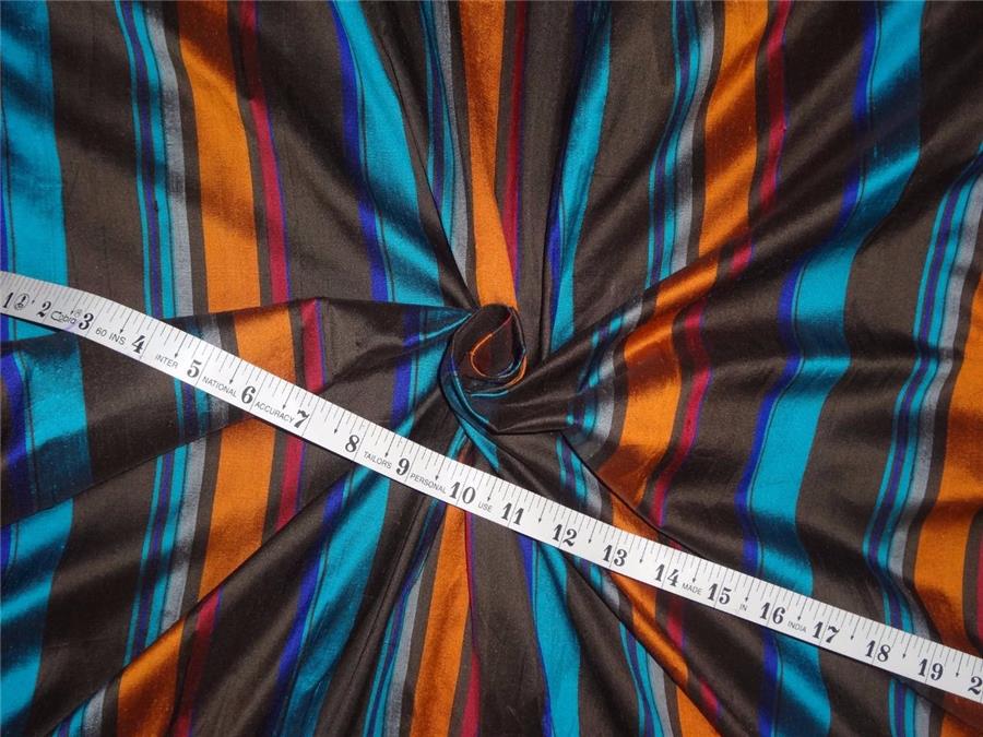 100% silk dupion stripe multi color 54&quot; 1.80 yards DUPS28[1]