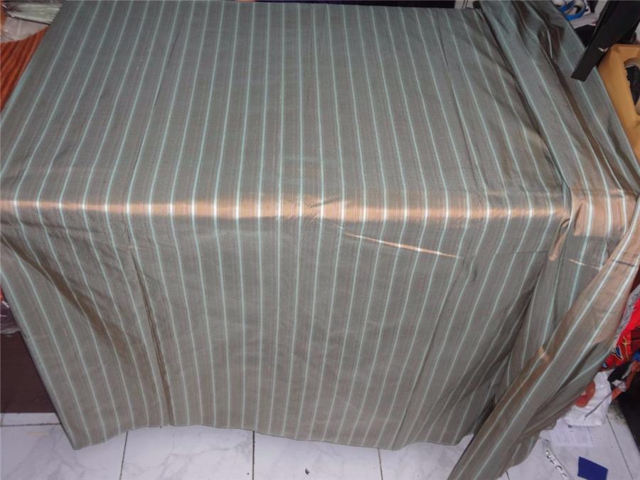 100% silk dupion blue brown and burgundy stripe DUPS54[1]