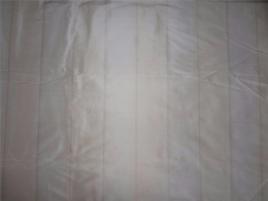 100% silk dupion cream and champagne colour stripe 54&quot; wide DUPS51