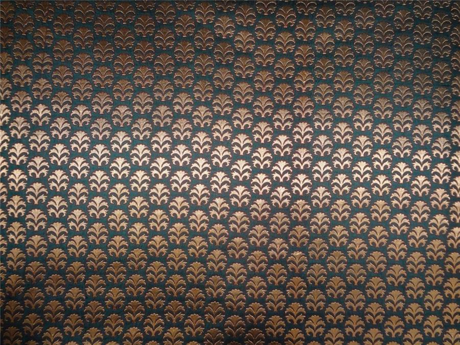 Silk Brocade Fabric Emerald Green/Red And Mettalic Gold Color 44" Wide BRO532[3]