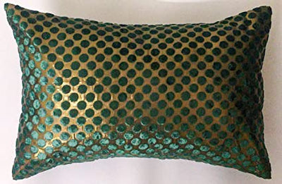 spun Brocade fabric Semi Sheer Metallic & Green colour 44" wide BRO241[1]