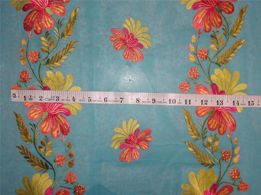 2x2 cotton voile blue embroidered 44&quot; B2#88[3]