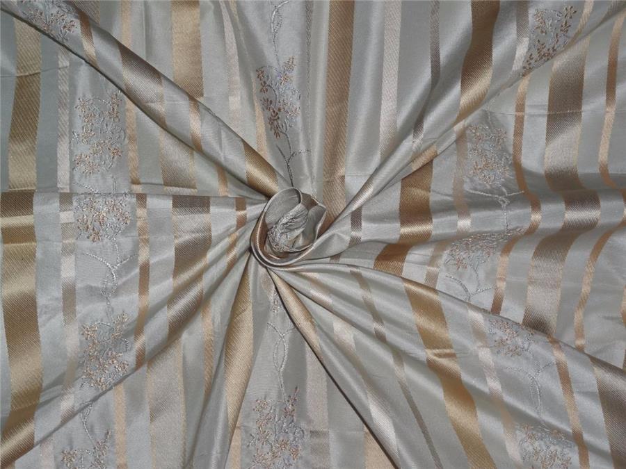 100% silk taffeta satin stripe embroidered TAFS72[3]